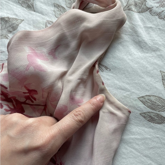 Vintage 90s Pink Cherry Blossom Babydoll Maxi Slip Dress 12 Fairycore Ethereal - Picture 7 of 12